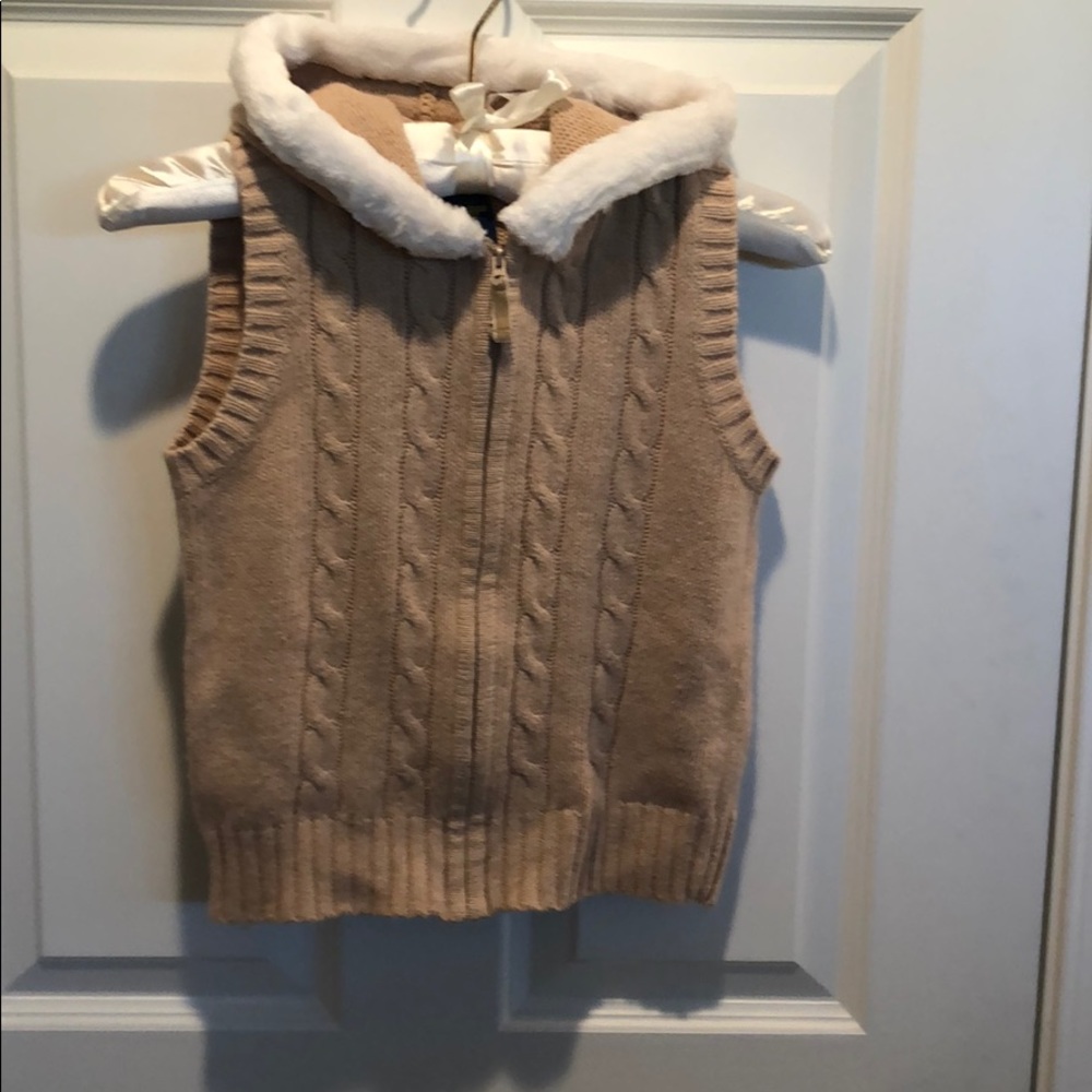 OshKosh B’gosh tan hooded sweater vest